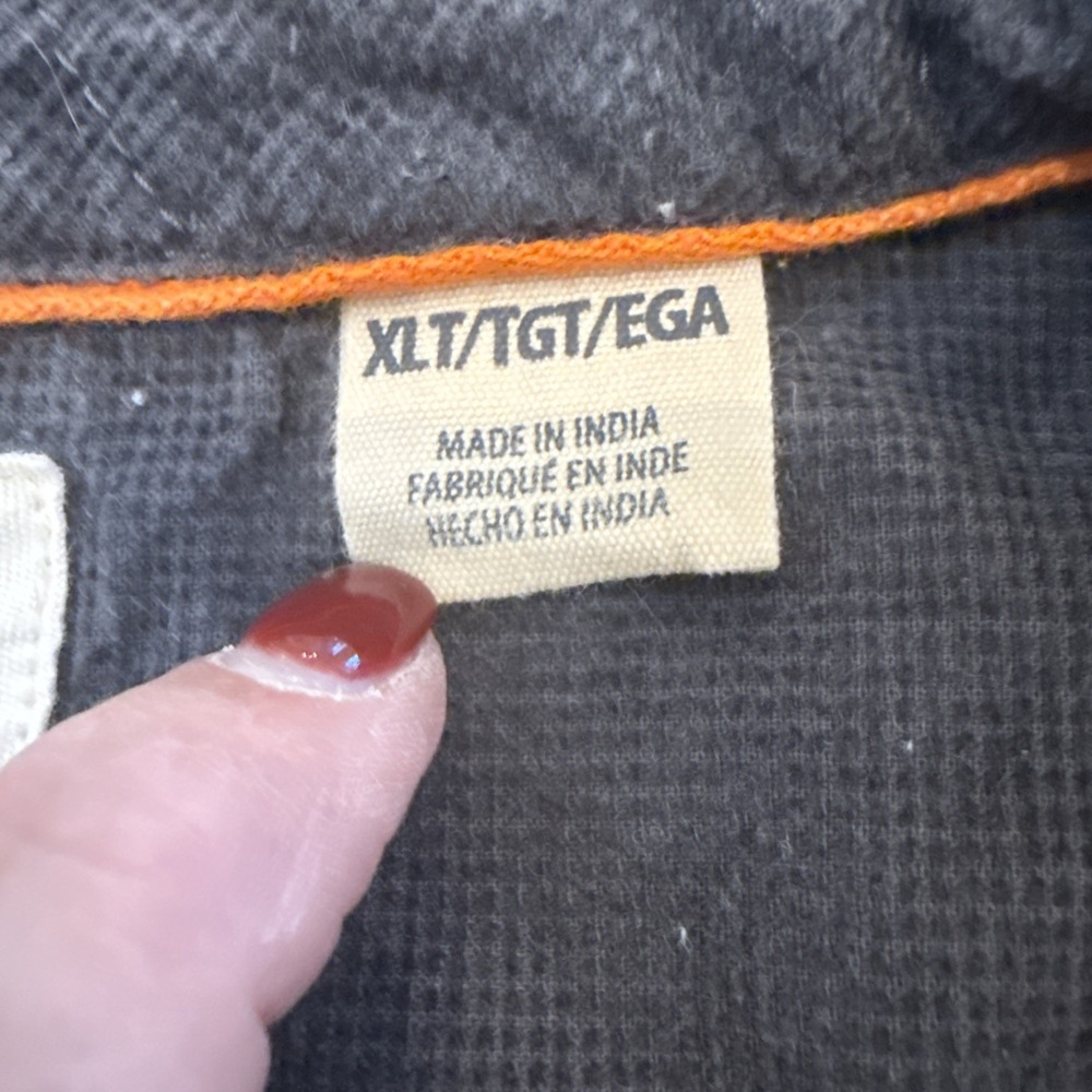 VTG Men's Red Head Corduroy WORKHORSE Button Up Shirt Gray Size XLT Outdoors *Se - Picture 6 of 9